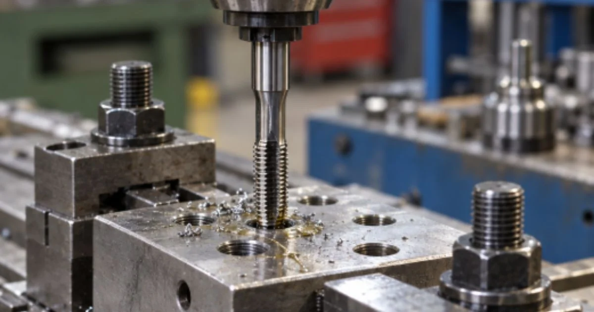 Precision threading holes in metal tooling